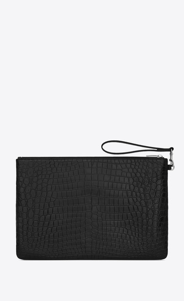 MONOGRAM Porte-documents en cuir embossé crocodile
